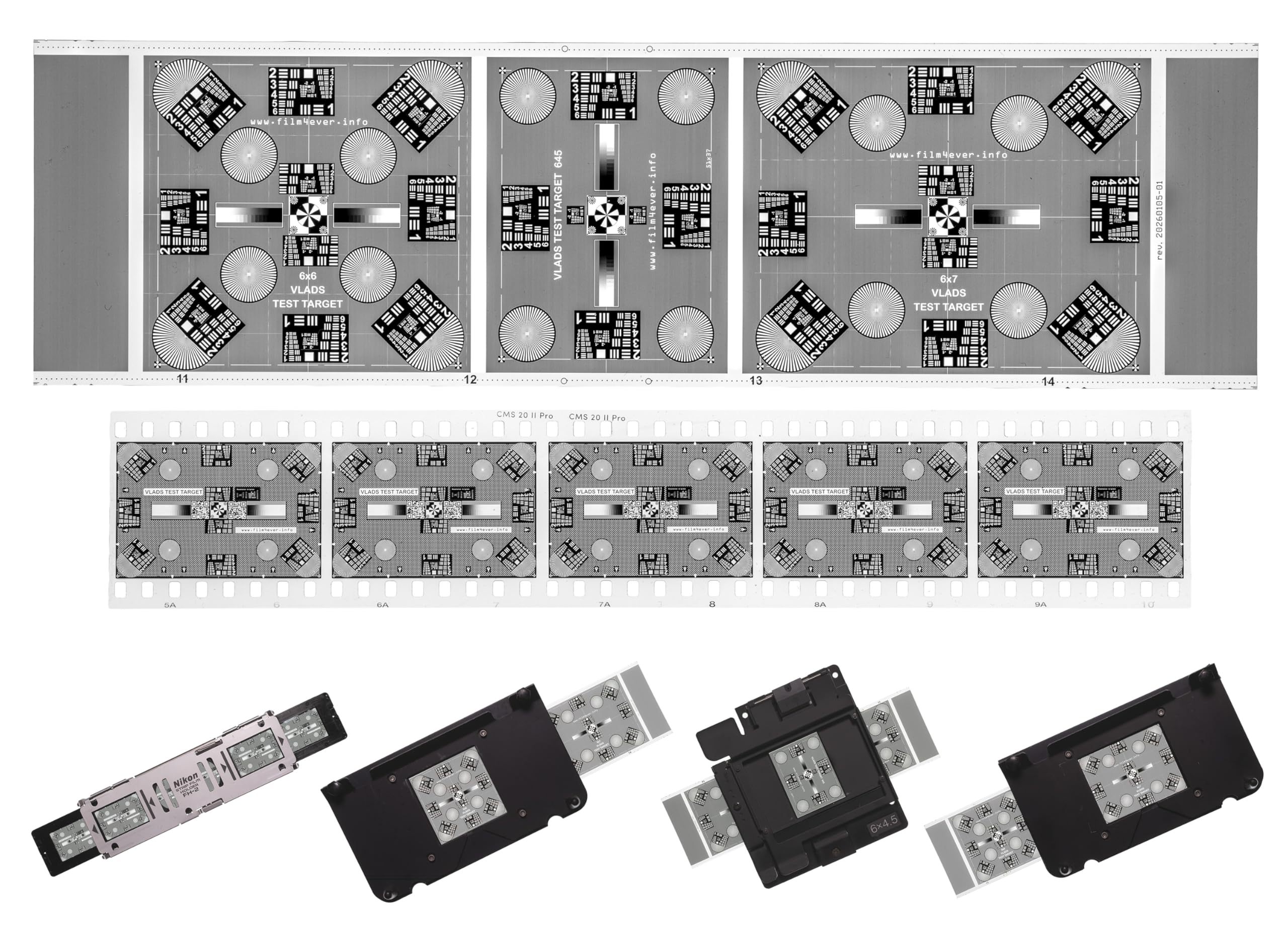 35 mm e 645+6x6+6x7 Vlads Focus Checker Calibrazione ad alta risoluzione Grafici bersaglio per la scansione della fotocamera. Utilizza completamente la nitidezza e la risoluzione dell'obiettivo