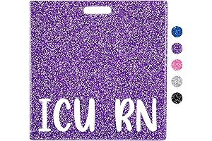 Plifal ICU Registered Nurse Badge Buddy Holder with Glitter Border