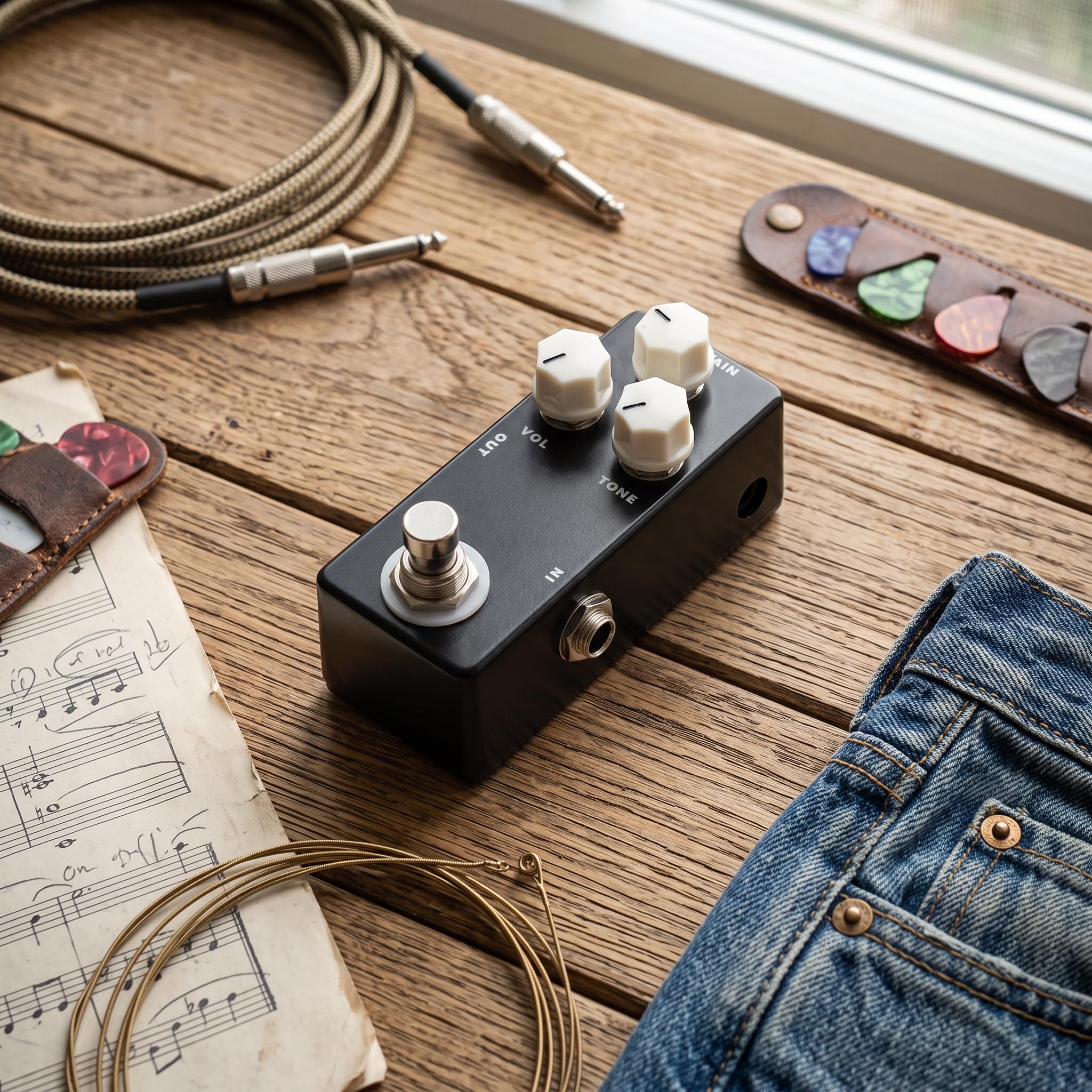 Mosky Mini Mufka Gitara Mosky Mini Muff, Efekt Fuzz Efektów Gitarowych True Bypass Pełna Metalowa Powłoka