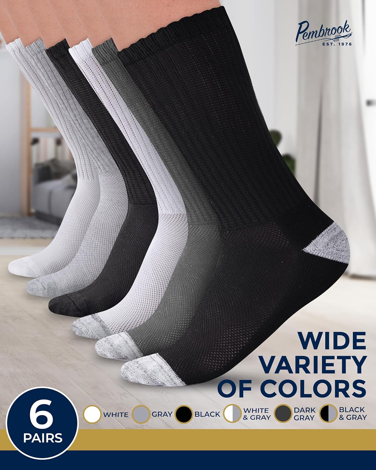 Pembrook Diabetic Socks for Men and Women - Non-Binding Neuropathy Socks - Image 5
