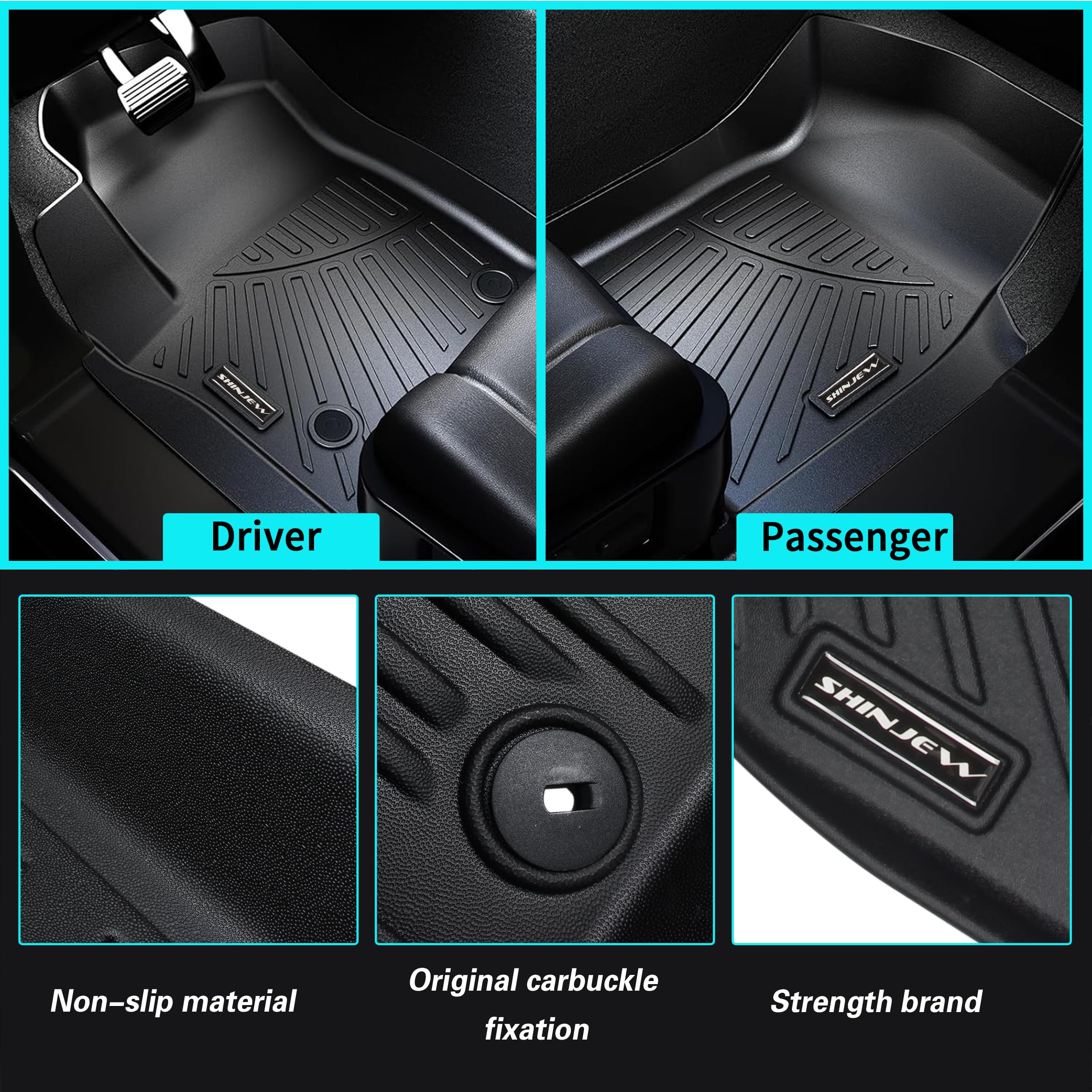 Tappetini Auto Compatibili Chevrolet Traverse 7 Posti 2018-2024 – Set Completo Anteriore E Posteriore, TPE Antiscivolo, Tutte Le Stagioni - 4