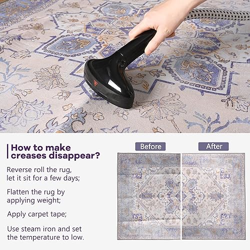 Miniatura 10 de YJ.GWL Alfombra vintage de 2 x 6 pulgadas, lavable con estampado floral, para pasillo, cocina, lavandería, alfombra suave de pelo bajo para entrada,