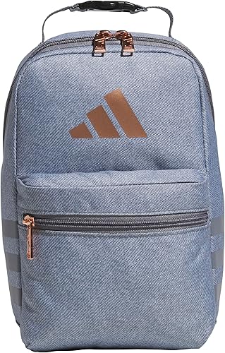 Miniatura 28 de adidas Santiago Lonchera unisex con aislamiento para mujeres y hombres, contenedor de alimentos con bolsillo de malla, Talla única Plata Violeta