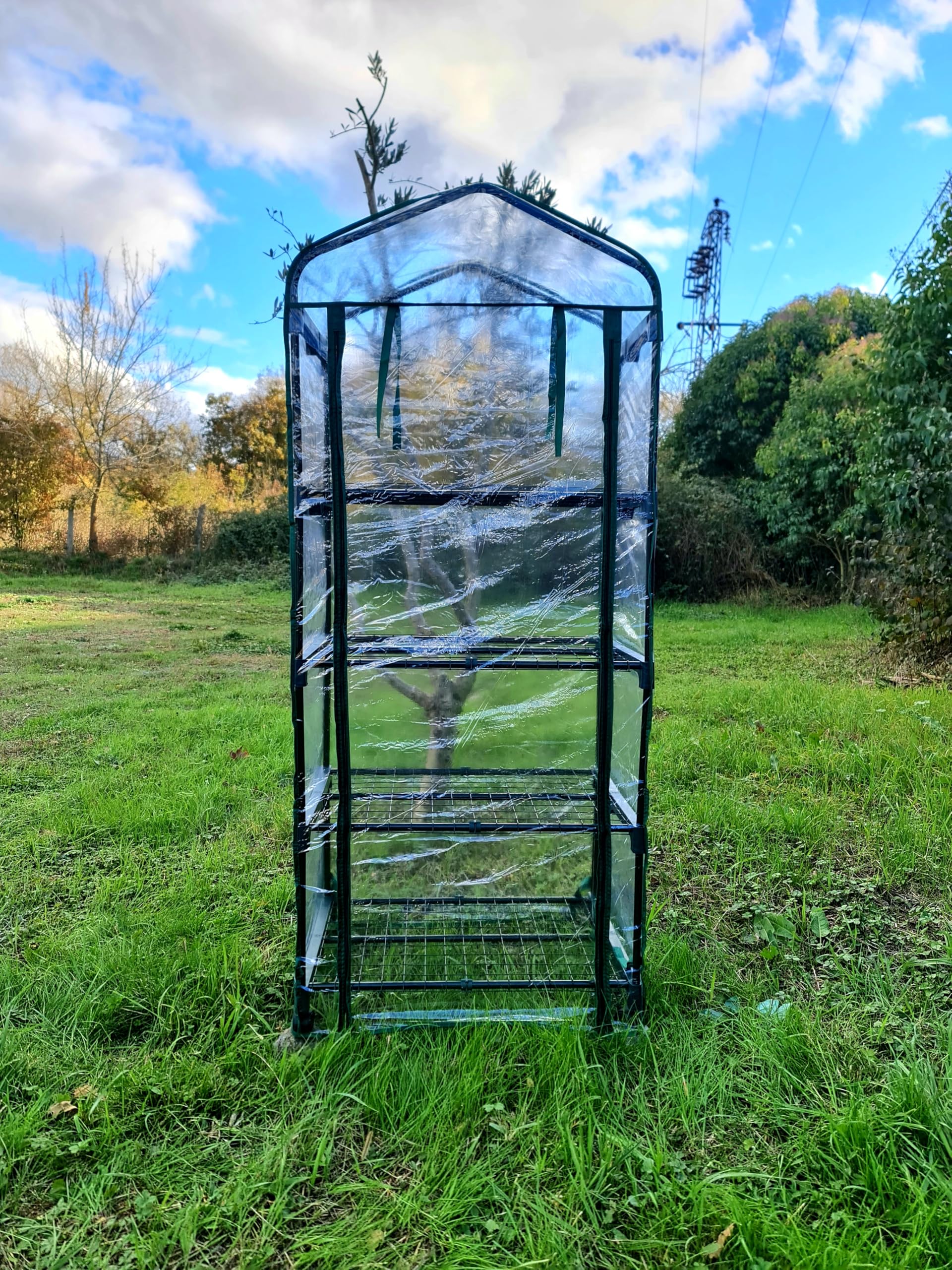 Gardener 16040 4 Katlı Tekerlekli Portatif Şeffaf Bahçe Serası - 69cm x 49cm x 160cm