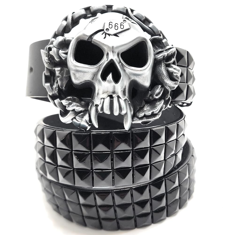 MASTER MIND ×YOBOSS Skull backle belt mastermind-belt-black-