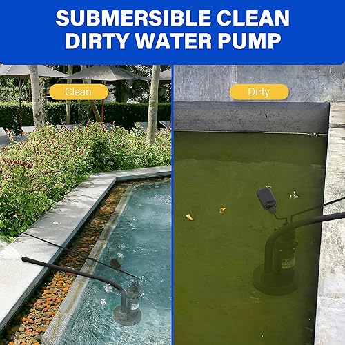 Miniatura 7 de Acquaer Bomba de sumidero de 12 HP, bomba sumergible de agua limpiasucia de 4060 GPH con interruptor de flotador ajustable para jardín, piscina,