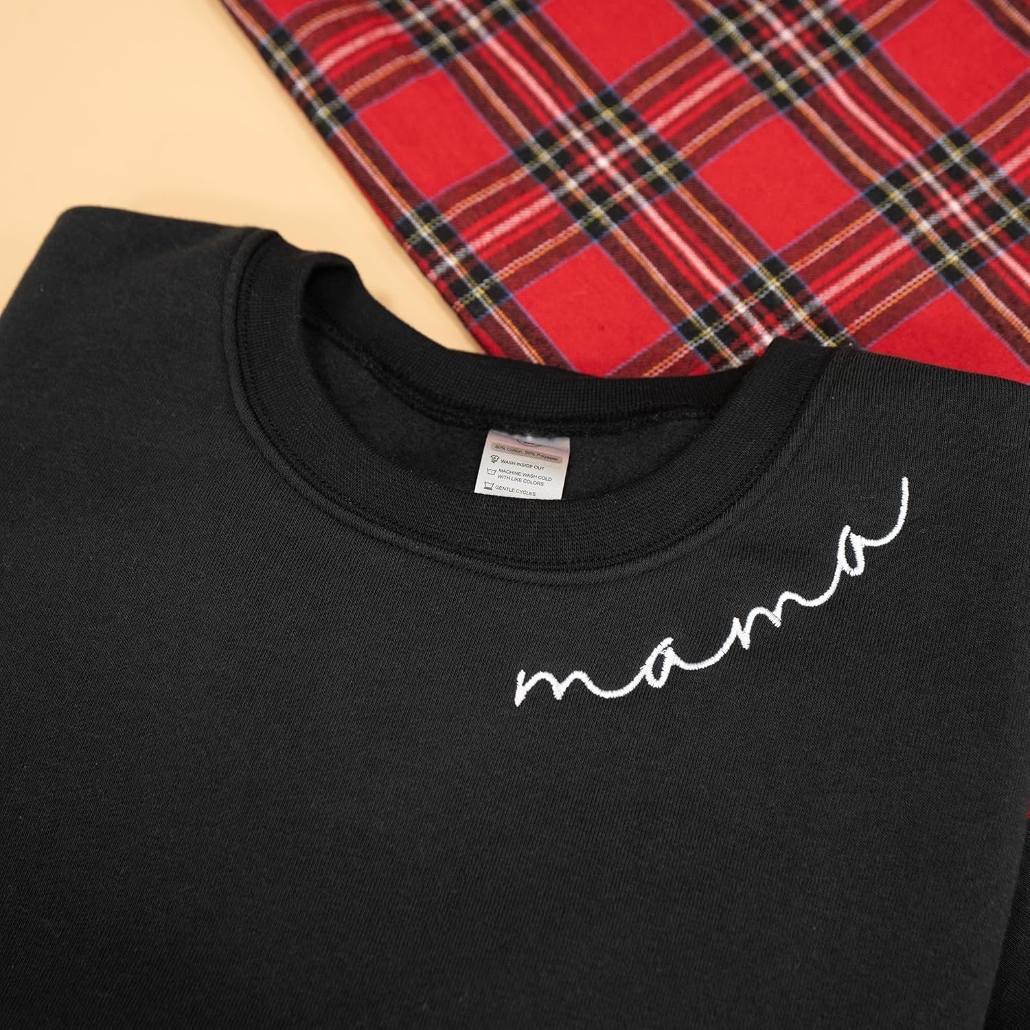 IZI POD - Mom Mama Grandma Embroidered Crewneck Sweatshirt Heart On Sleeve For Women-Gifts For Mom, Grandma, Mimi, Nana, Gigi - Image 6