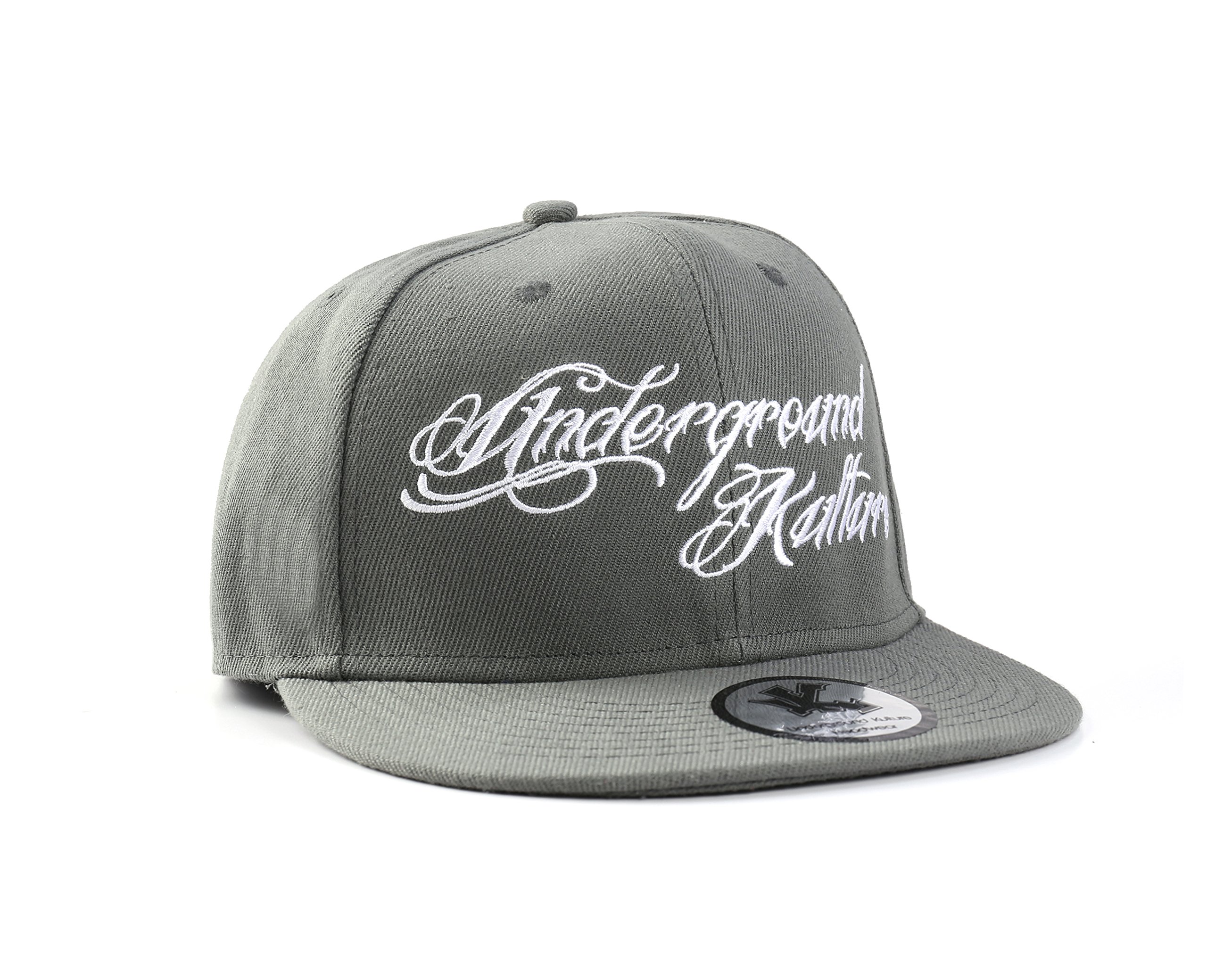 Underground Kulture Men's Grey Script Snapback Baseball Cap