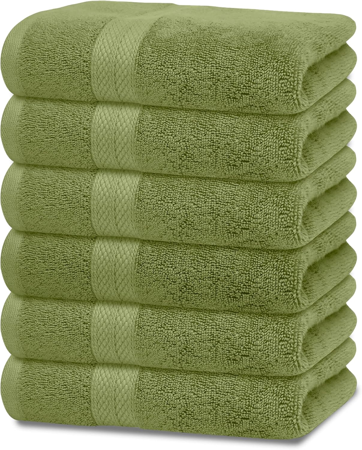 Avalon Towels Premium Moss Hand Towels (6 Pack) 100