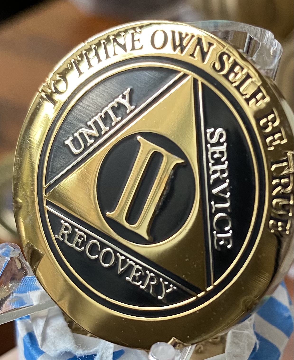 Alcoholics Anonymous AA 2 Year Bronze Medallion Token Coin Chip Sobriety Sober E - Foto 12