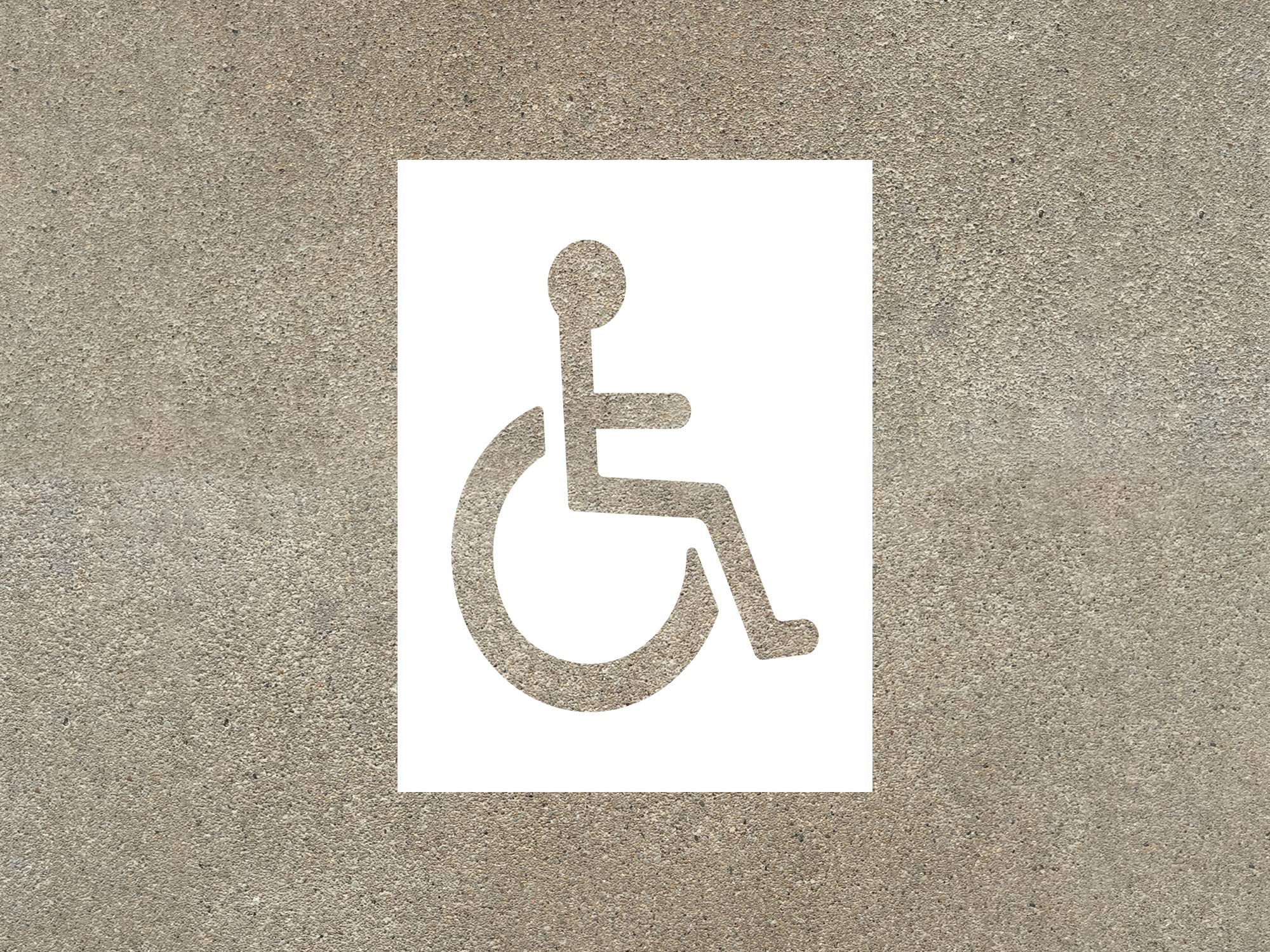 Oedim Plantilla para Suelo Señalización Discapacitados, 65x87cm, Fabricado en Polipropileno blanco opaco 800 µ, Plantilla para Pintar Suelo, Económico, Ligero