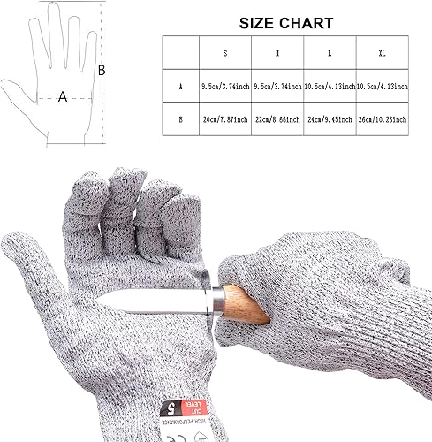 Miniatura 4 de DOMG Juego de desarmador de cuchillos de ostras, mango de madera y guantes resistentes a cortes, kit de abridor de mariscos y mariscos de almeja (2