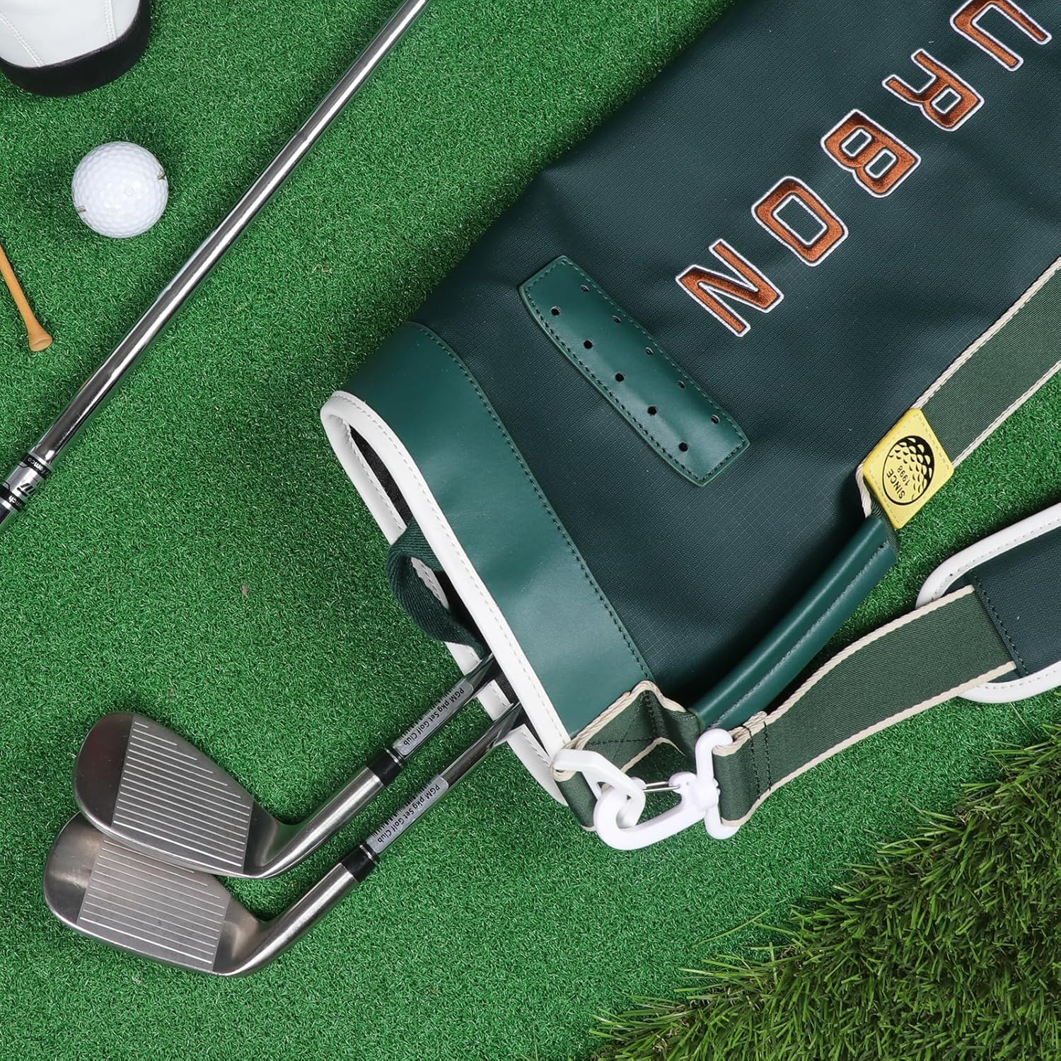 TOURBON Golf Club Bag with Adjustable Shoulder Strap, Lightweight Golf Training Carry Bag Holds 7-9 Clubs, Zipper Pocket for Golf Balls and Accessories