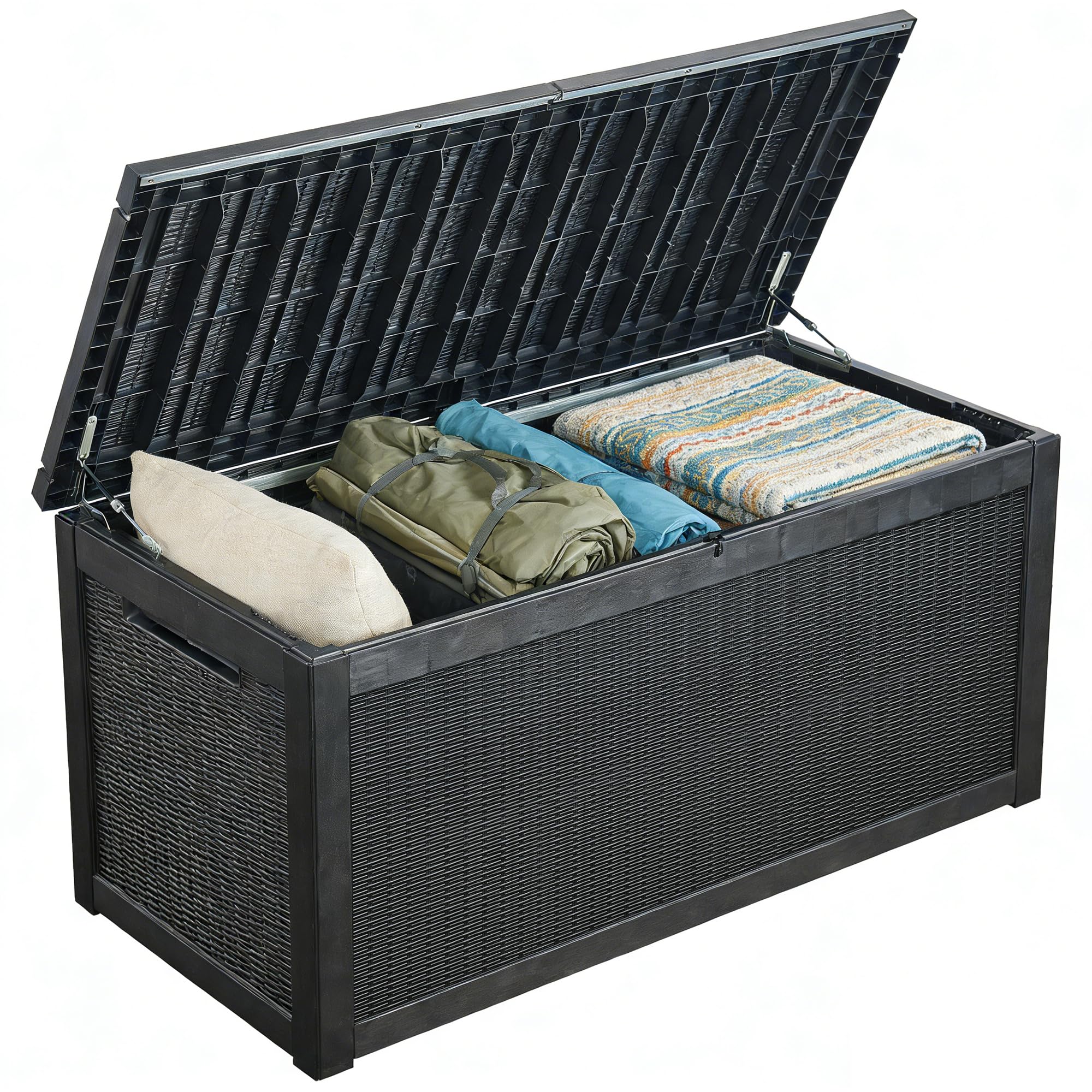 Aweather 980L Garden Furniture Storage Box, Large Capacity Patio Outdoor Container with Lockable Lid, Weather Resistant Shed for Tools, Cushions, Accessories