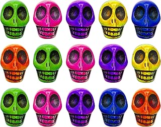 Mandala Crafts 15 PCs Mixed Colors Howlite Carved Skull Beads for Jewelry Making - Small Skull Charms - Bulk Skeleton Beads - Buy now