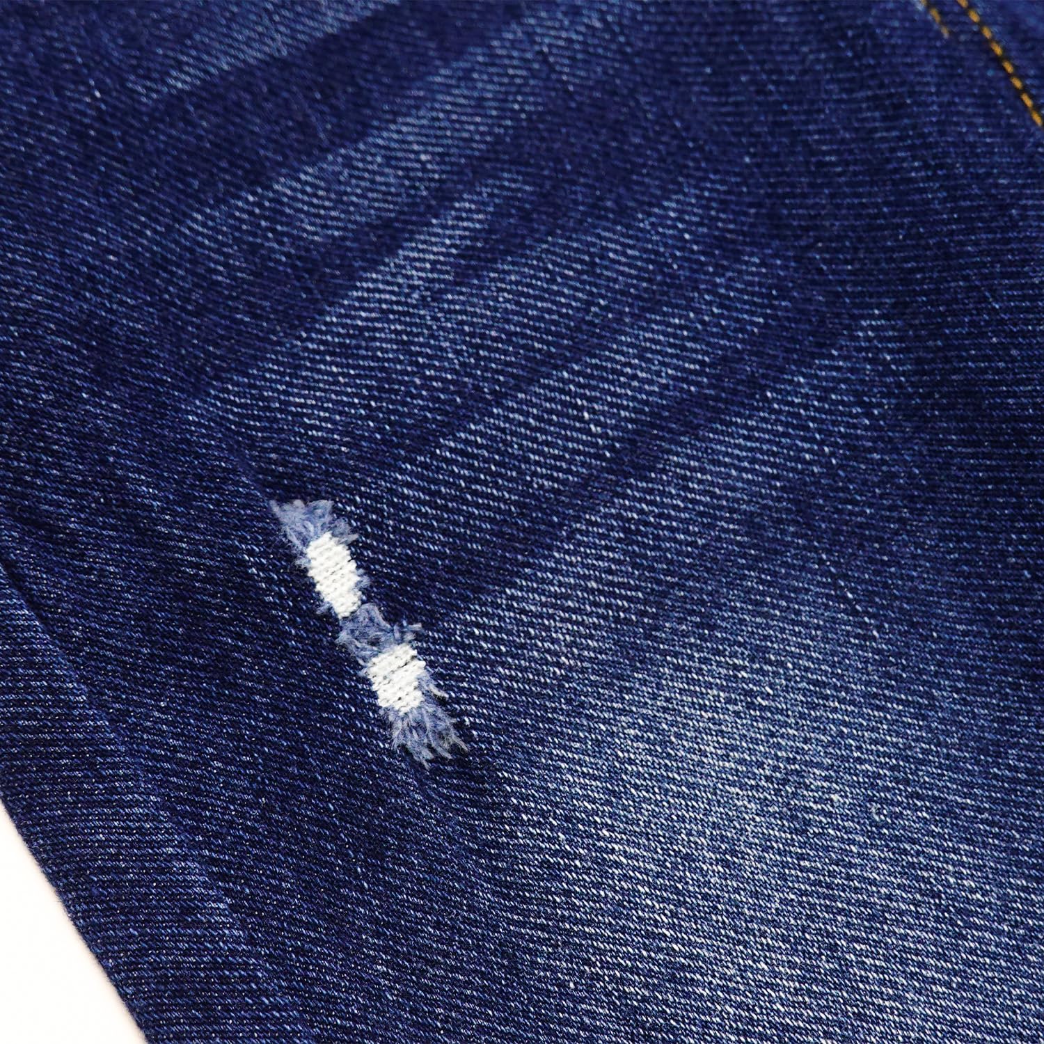 KIDSCOOL SPACE Jeans slim fit per neonati, salopette di jeans strappate con taschino grande