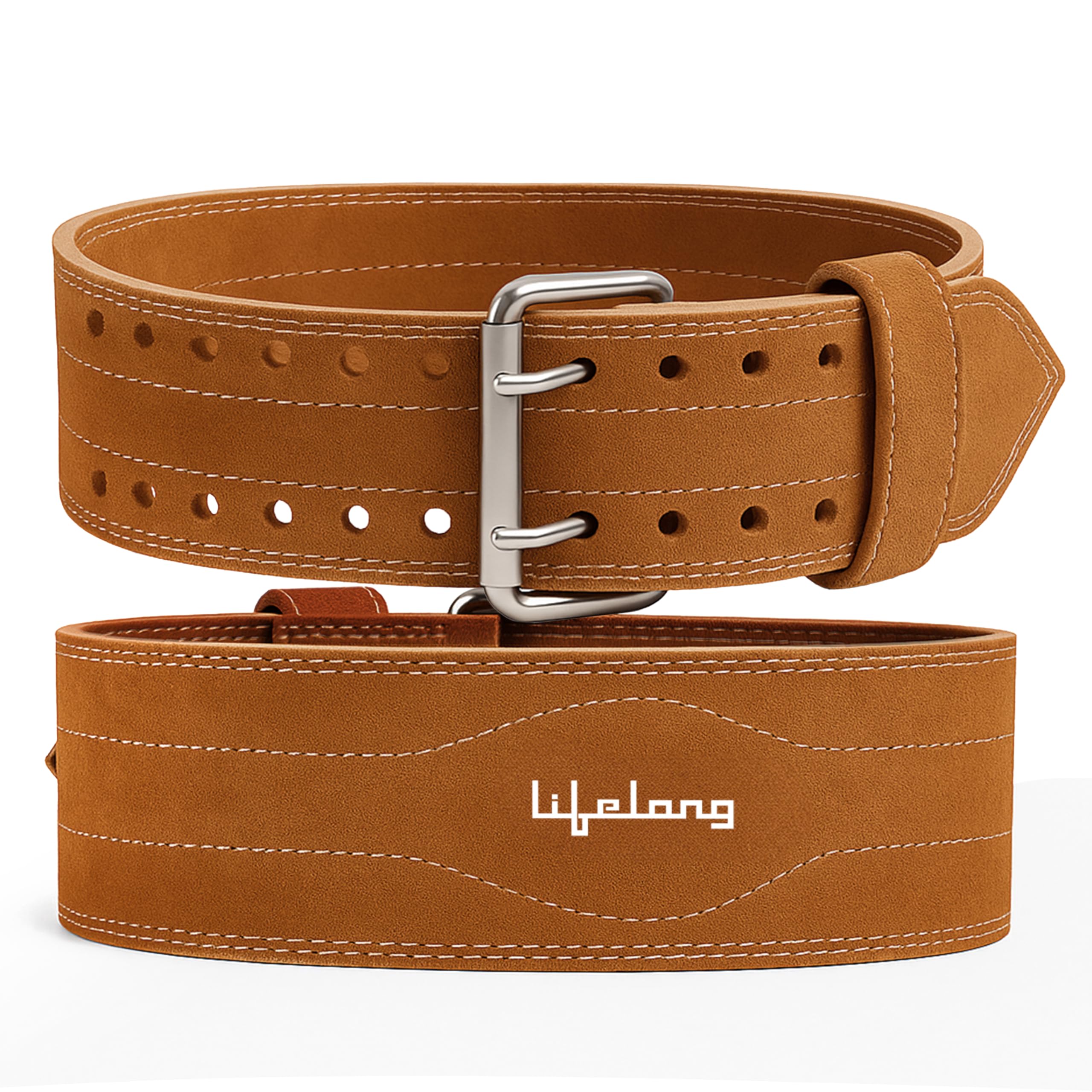 Lifelong Suede Leather Gym Belt for Men & Women | Powerlifting Deadlift Belt for Heavy WorkoutS