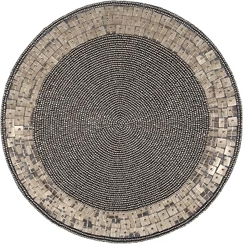 Antique Grey 13" Round Beaded Charger & Circle Border - Holiday & Christmas Placemats