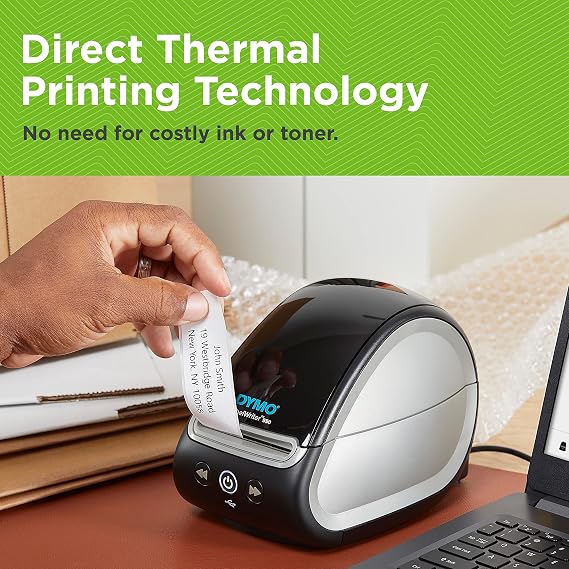 Dymo LabelWriter 550 Direct Thermal Printer with Automatic Recognition for Address, Shipping and Barcode Labels | EU Plug