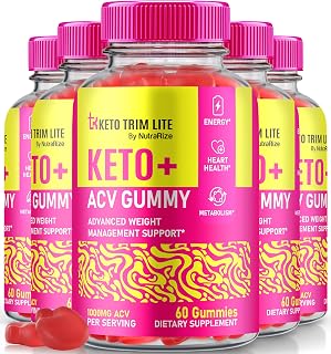 (5 Pack) Keto Lite Trim ACV Gummies, KetoLite Trim Keto ACV for Weight Loss, All Natural Keto Plus Apple Cider Vinegar, Keto + ACV Gummy, Official KetoTrimLite Gomitas Review (300 Gummies)
