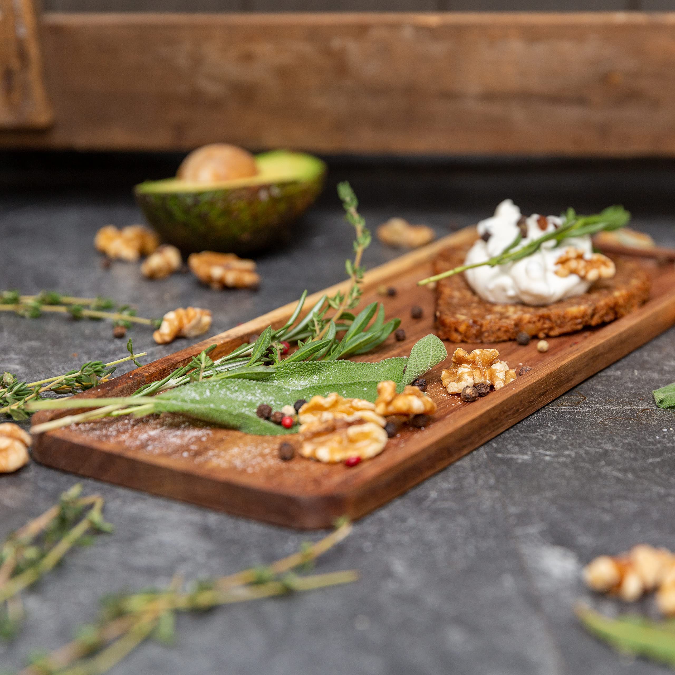 Plateau Du00e9coratif Rectangulaire Tissu00e9 - Gris - 30 X 13 X 3,5 Cm - Durable En Herbe De