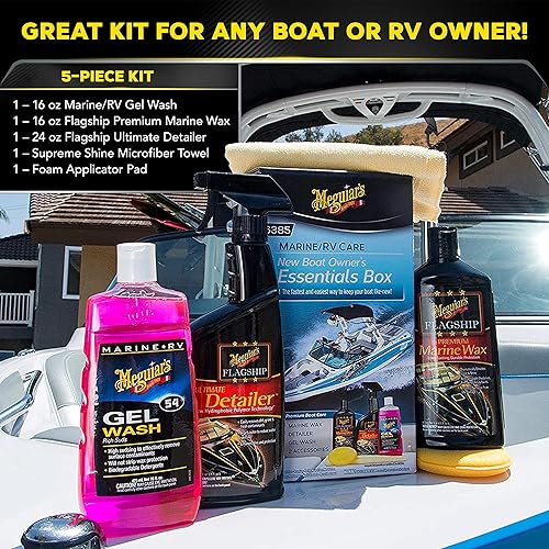 Miniatura 6 de Meguiar's Caja esencial para el propietario del barco - Kit de limpieza de barco con productos prémium de grado marino para tu barco o RV