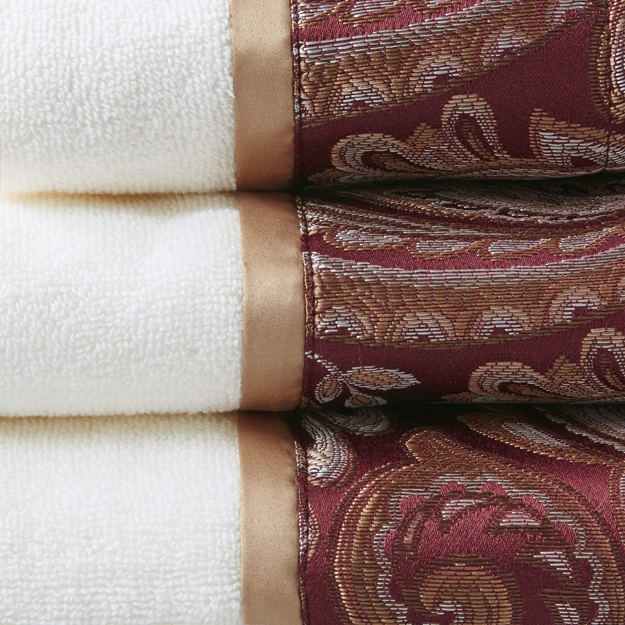 Madison Park Aubrey - Juego de Toallas de baño de Lujo 100% algodón, Altamente absorbentes, de Secado rápido, diseño de Cachemira Jacquard, Calidad de Hotel y SPA para decoración de baño, Varios | Secado rápido, sensación de felpa, calidad de hotel para b