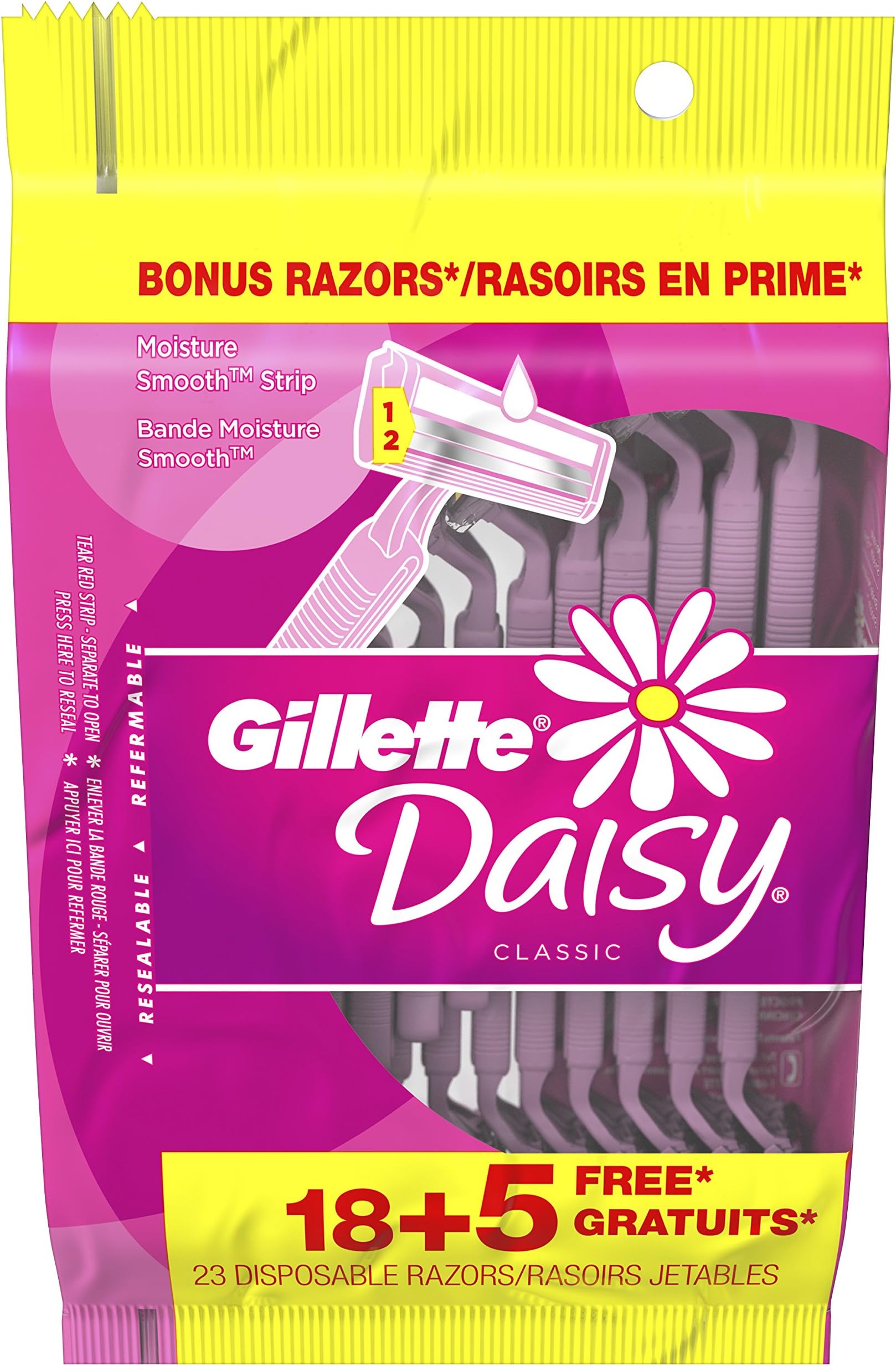 Gillette Daisy Classic Disposable Razor, 23 Count