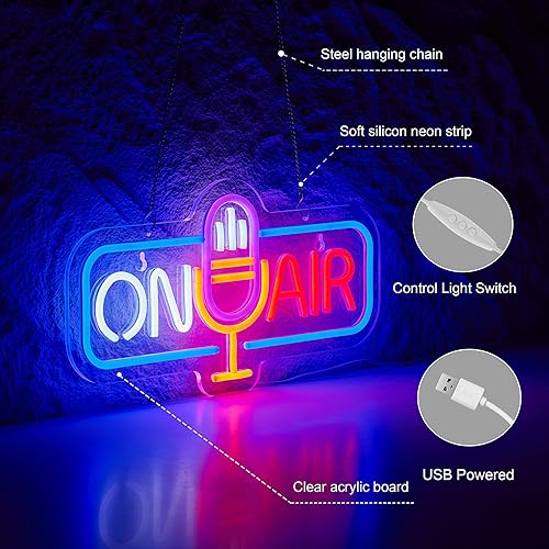 Miniatura 5 de Letrero de neón para decoración de pared, letreros de neón Live On Air, cerveza, dormitorio, hogar, cueva, oficina, hotel, pub, cafetería, hechos a