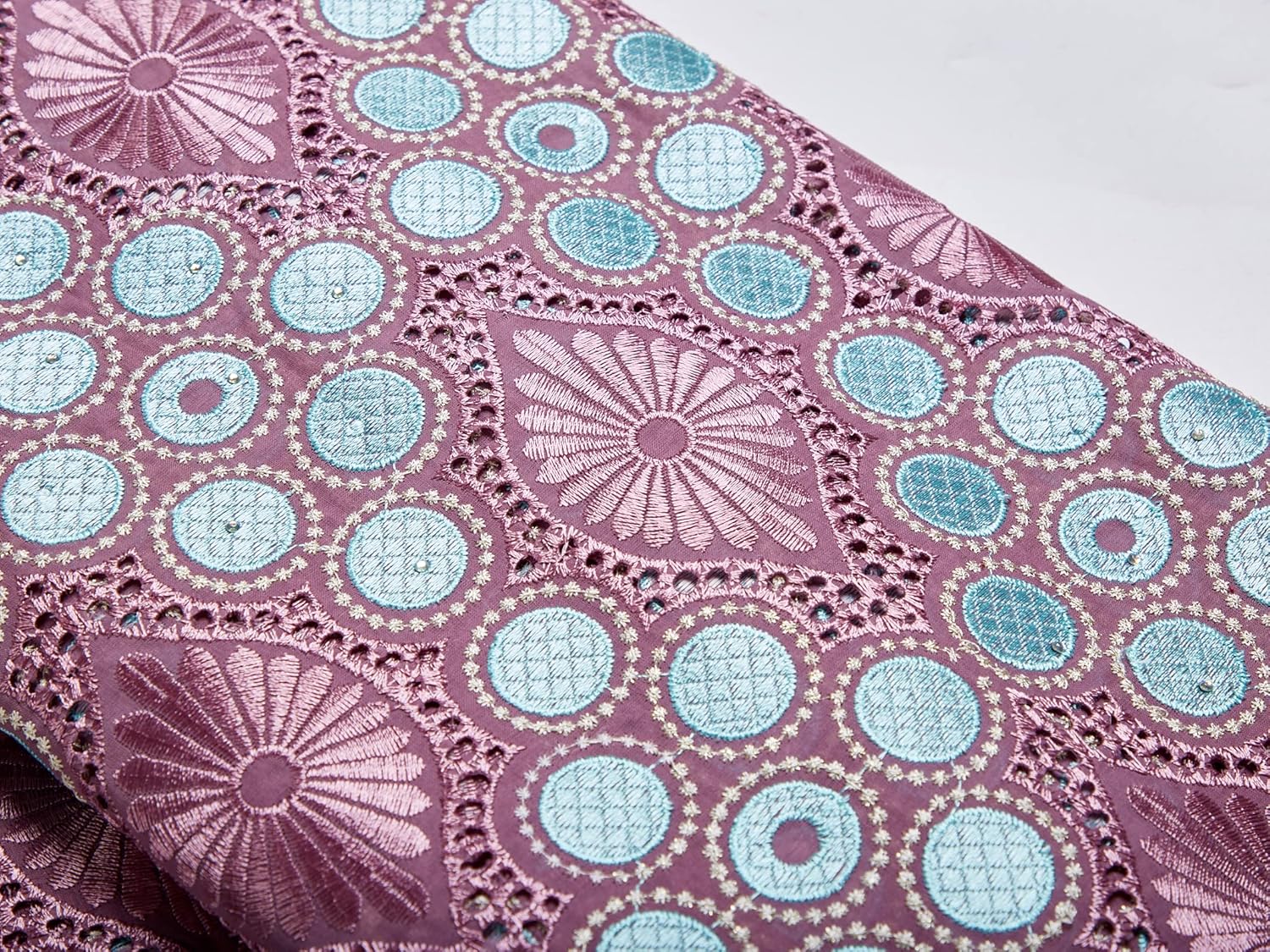 African Lace Fabric 5 Yards, Nigerian Water Soluble Textile Solid Guipure Cord Fabric Raw Material for Party Dress Sewing