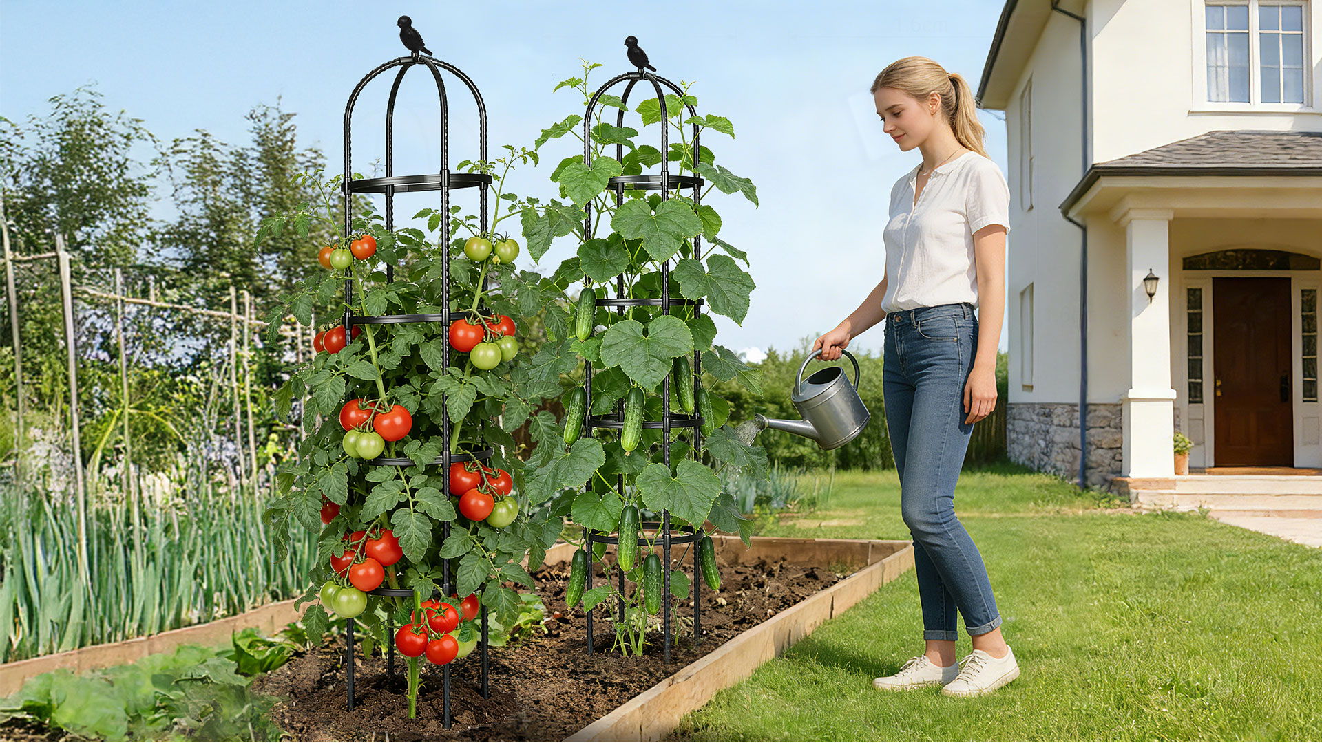 Amazon.com : Garden Obelisk Trellis for Climbing Plants Outdoor