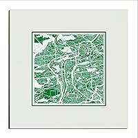 Vista 90 de O3 Design Studio Mapa de corte de papel Madrid negro mate de 20 x 20 pulgadas