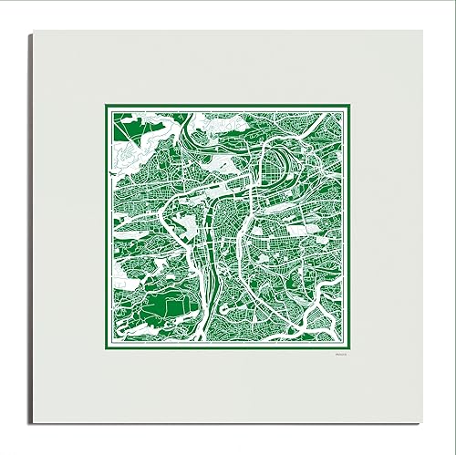 Miniatura 90 de O3 Design Studio Mapa de corte de papel Madrid negro mate de 20 x 20 pulgadas