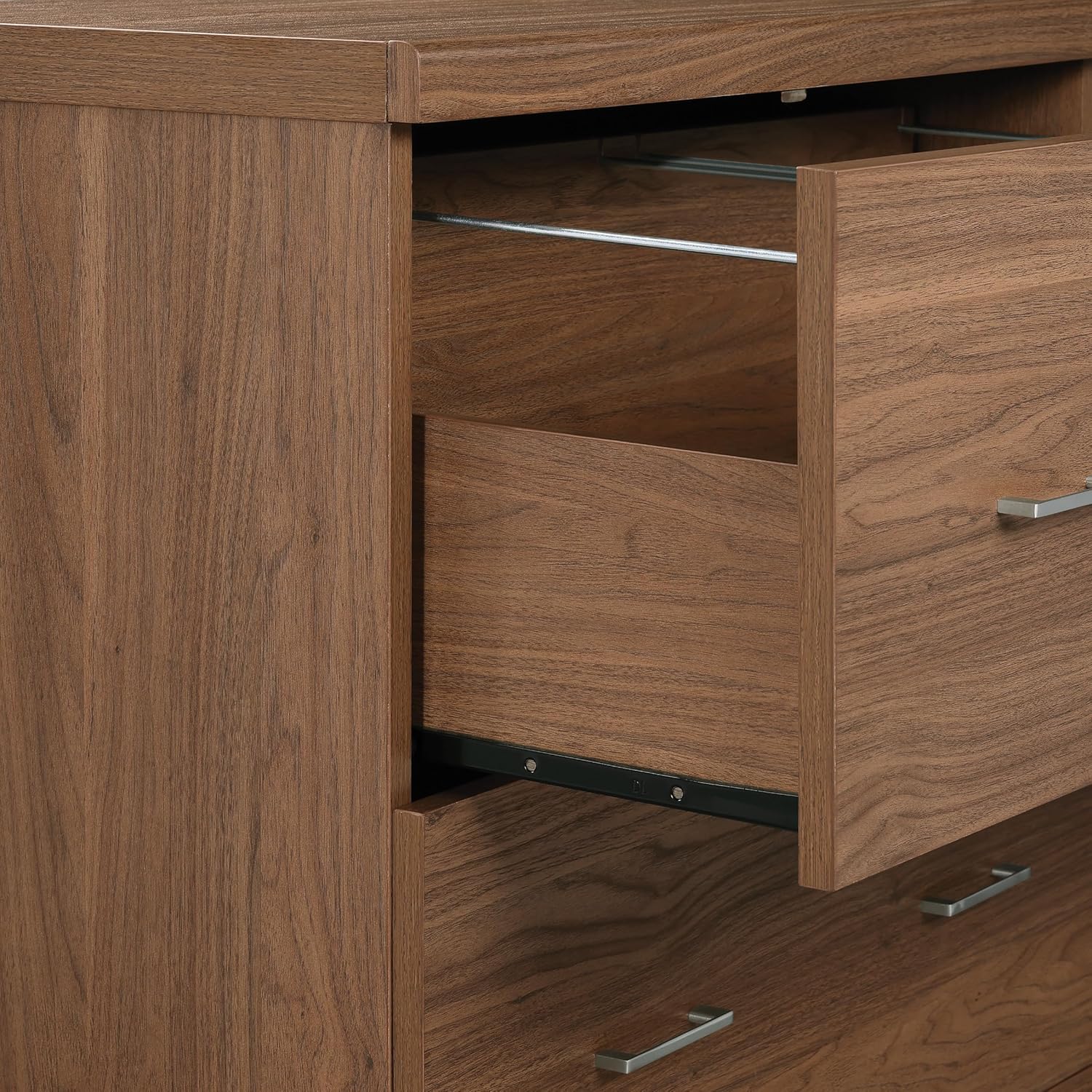 OSP Home Furnishings Alpine 2-Drawer Vertical File with Lockdowel Fastening System, 30 inches Wide, Majestic Walnut Finish