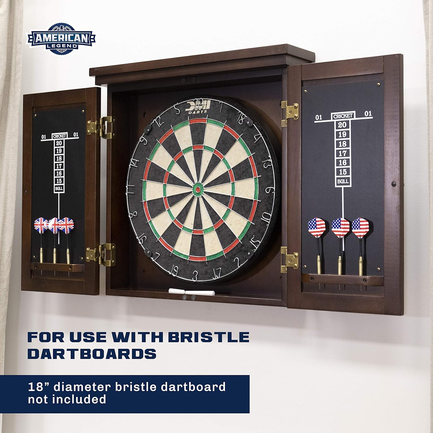 American Legend Traditional Dartboard Cabinet, brown : Sports & Outdoors