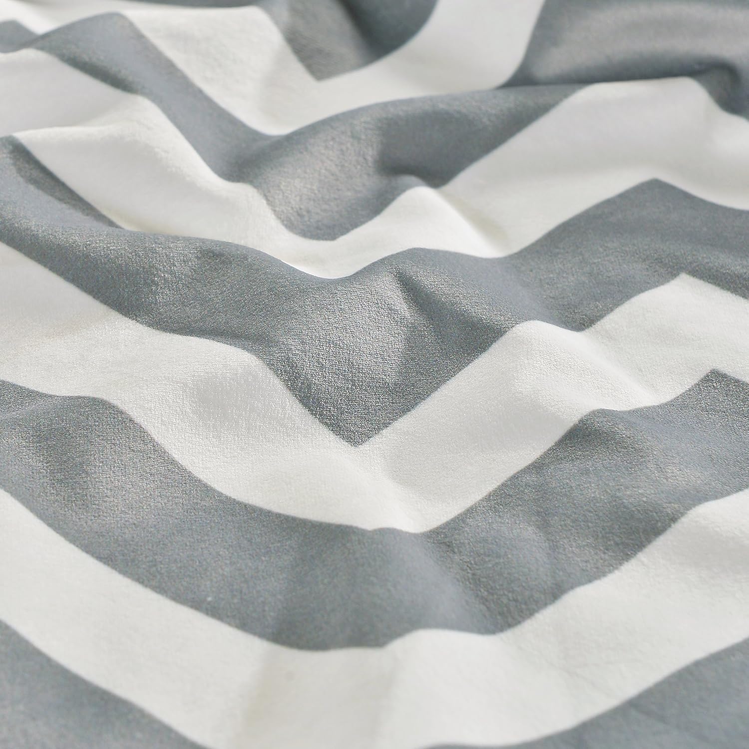 Velvet Decorative Chevron Square Throw Pillow Cover 18 by 18 Inch Pack of 2, Home Decor for Sofa Couch Chair Car, Cushion Case Bedding Geometry Grey