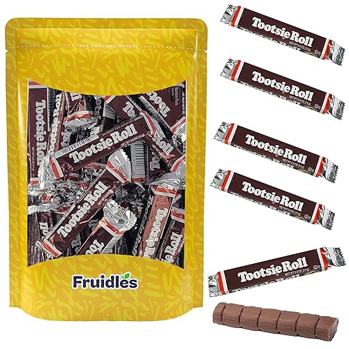 Tootsie Roll, barra de caramelo de chocolate, lácteos con certificación Kosher, sin gluten, sin cacahuetes, bolsa resellable (48 unidades, (2