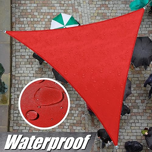 ColourTree TADT12 toldo triangular impermeable, parasol de tela, 95% de bloqueo de rayos UV y resistente al agua, para patio, jardín o cochera