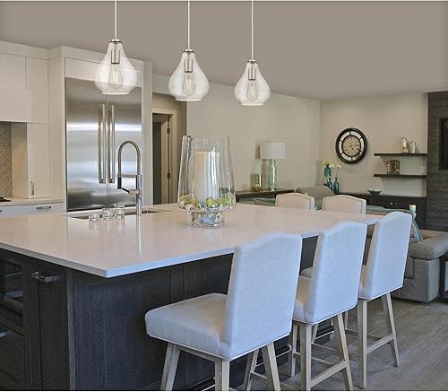 Miniatura 4 de Westinghouse Lighting 6106400 Mini colgante de interior de una sola luz, acabado de níquel cepillado con vidrio transparente