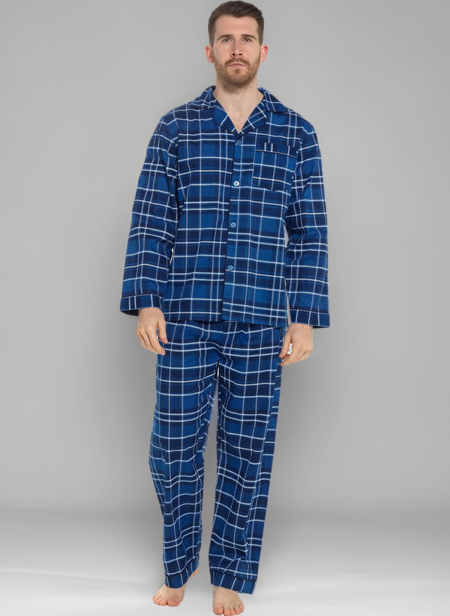 Strong Souls Mens Pyjamas Traditional 2 Piece Pjs