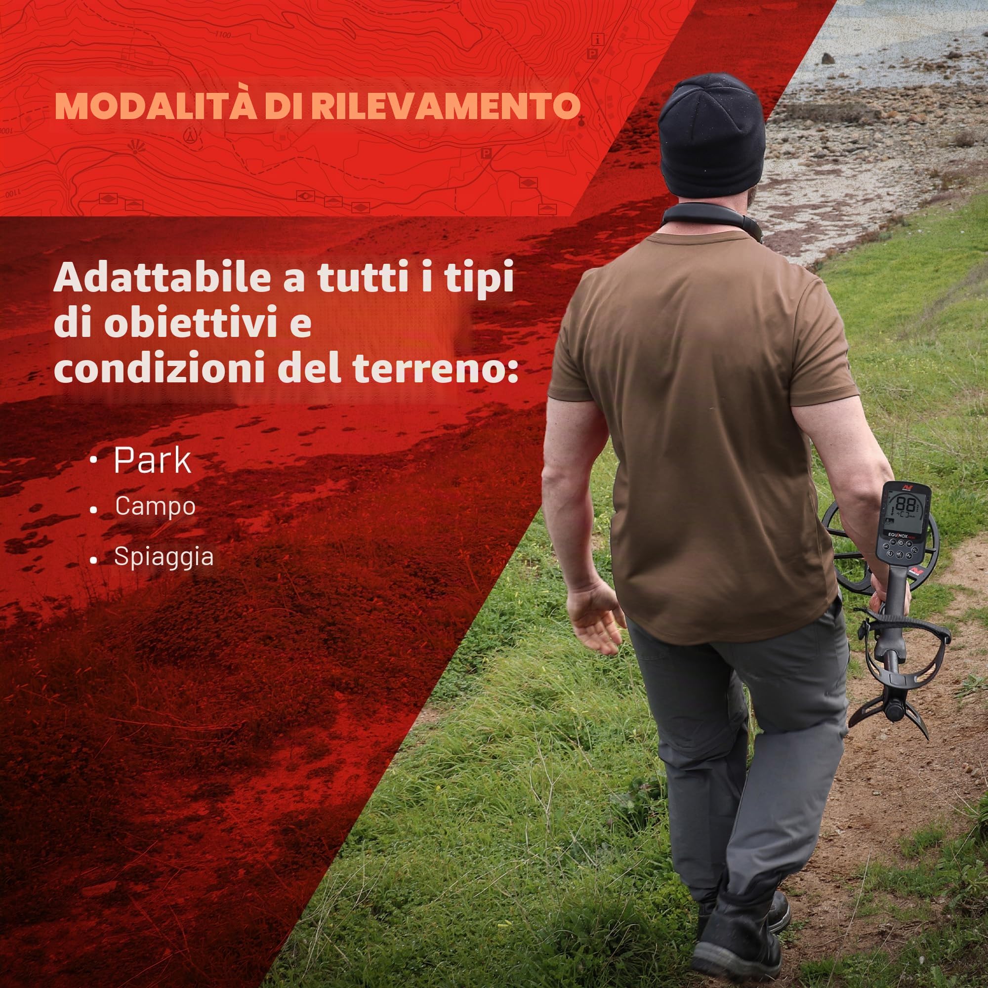 MINELAB Equinox 700 Metal Detector multifrequenza pieghevole per adulti con bobina a doppia D impermeabile EQX 11" e cuffie wireless
