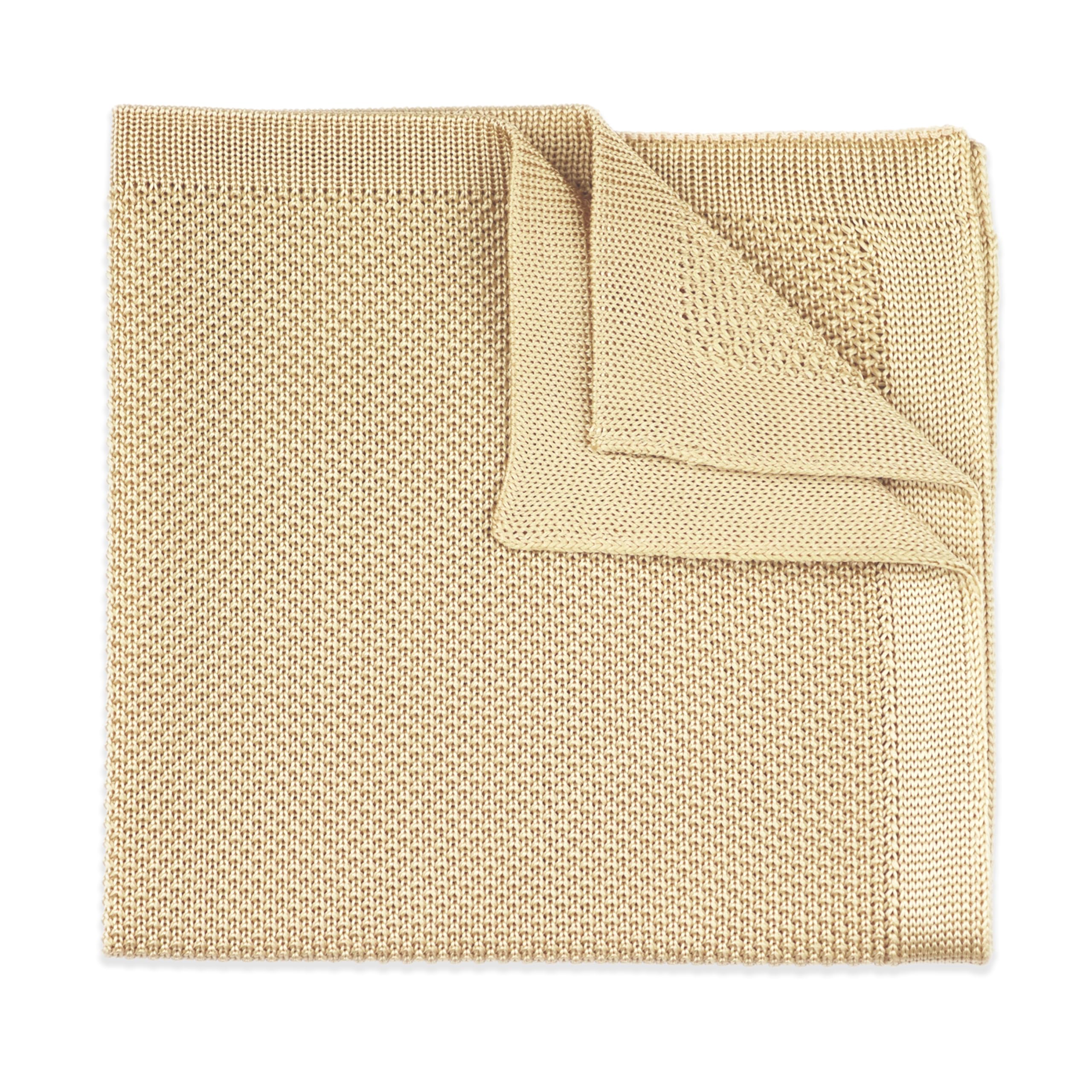 The Gents Lab Men's Beige 100% Polyester Knitted Pocket Square (Beige)
