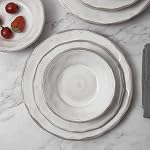 Ensembles de vaisselle à la mélamine - 12pcs Melamine assiettes de dîner, salades et bols, pour usage quotidien blanc