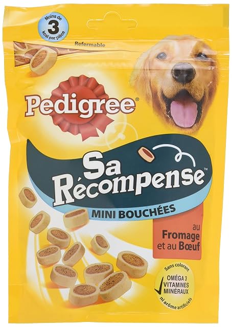Mars Pedigree Sa Récompense - Mini Bouchées au Bœuf et Fromage pour Chien, 6 Sachets de 140g de Friandises