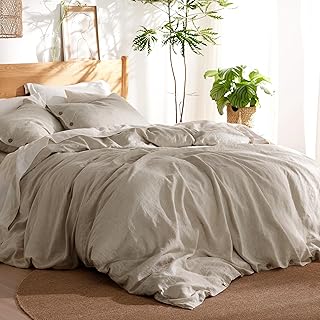 14 Rustic Bedroom Ideas for Cozy Natural Textured Charm 98 Bedsure Linen Duvet Cover King Size - Linen Cotton Blend Bedding Set, So...