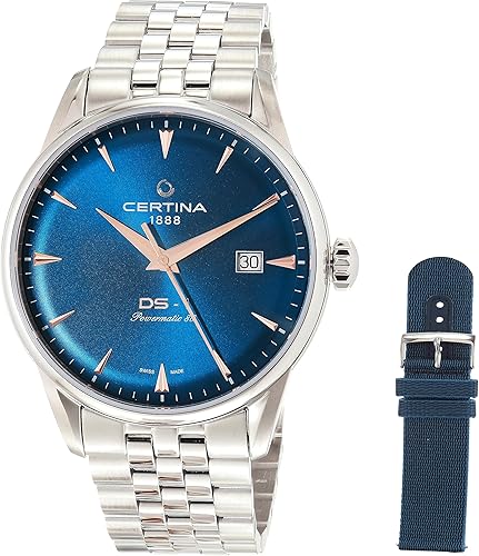 Certina, Reloj automático suizo, DS 1, acero inoxidable, C0298071104102 para hombre, Plateado gris, Moderno
