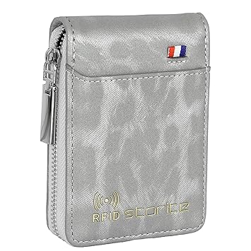 Storite RFID PU Leather 9 Slot Vertical Credit Debit Card Holder Money Wallet Zipper Coin Purse for Men Women (Grey - 11.5 x 2 x 8 Cm) - image, photos