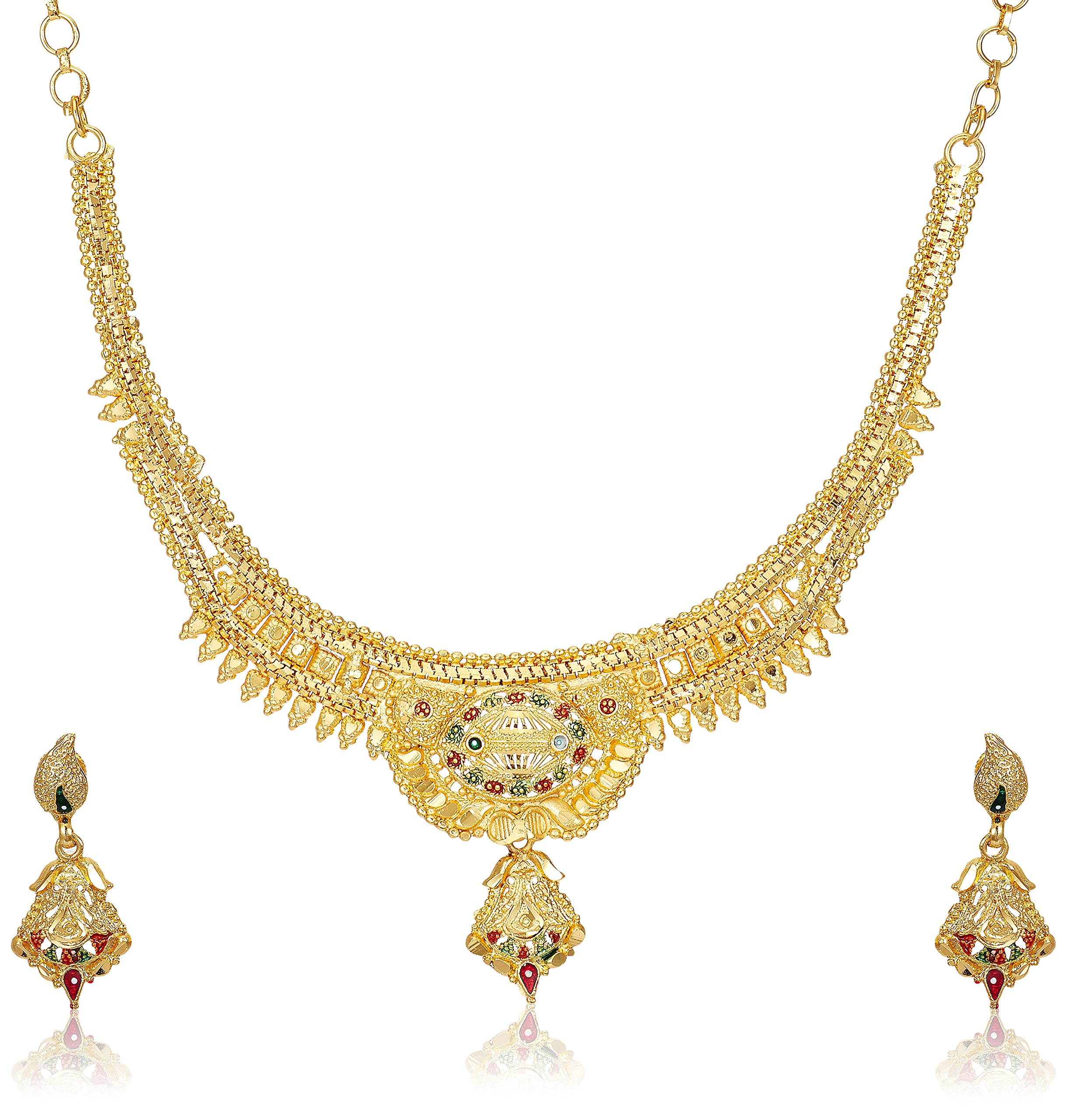 See full amazon price history chart for Sukkhi Pretty Gold Plated Meenakari Choker Necklace Set For Women (N80428SK) Sukkhi Pretty Gold Plated Meenakari Choker Necklace Set For Women (N80428SK) (B09BNWV51F) Amazon Price History, Amazon Price Tracker