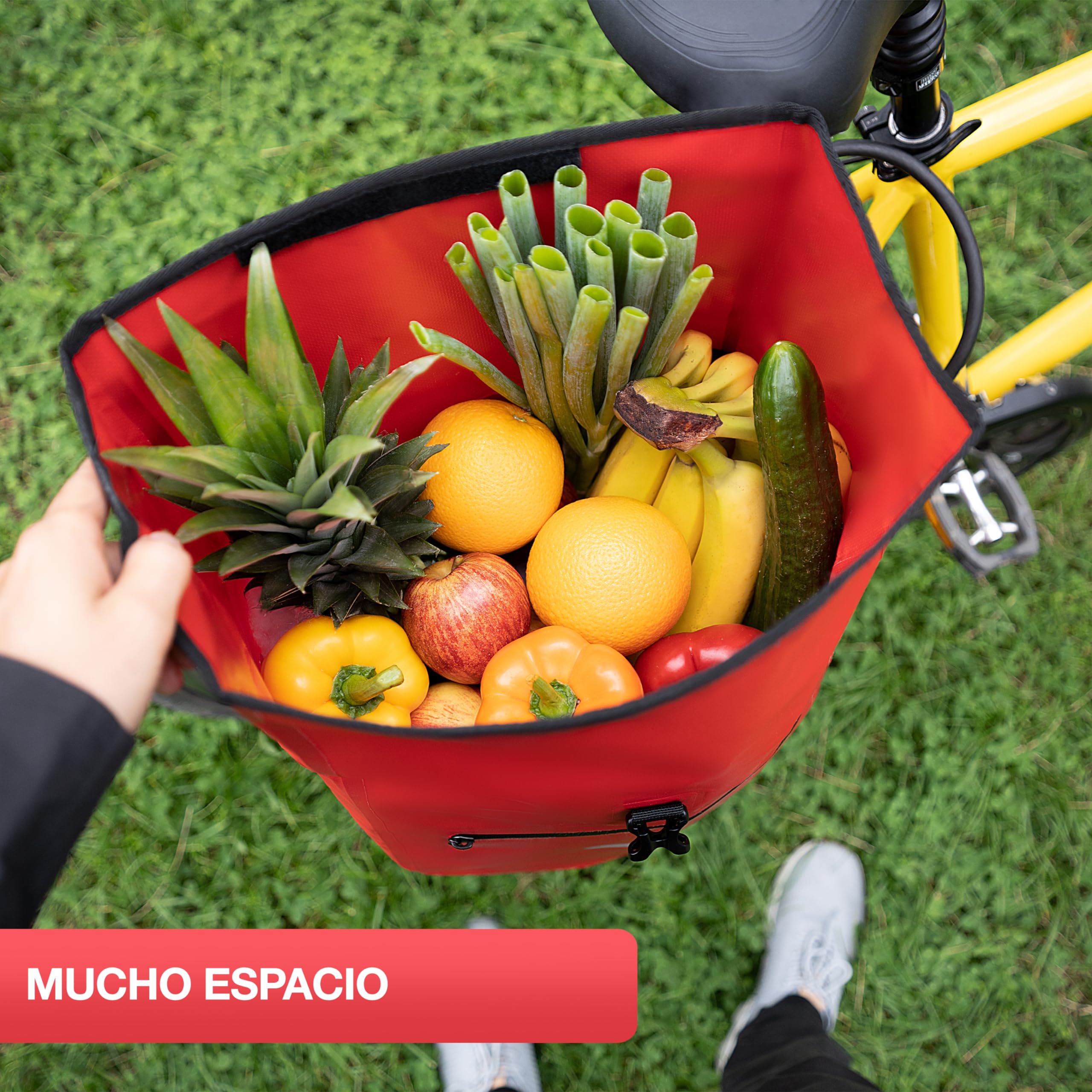 Valkental - Bolsa portaequipajes Grande e Impermeable - 28L de Capacidad - Bolsa para el portaequipajes con reflectores