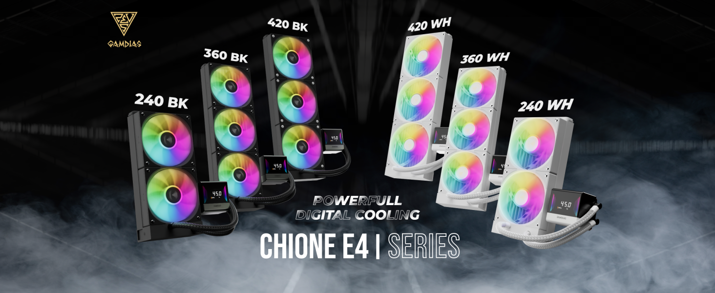 GAMDIAS CHIONE E4-360 Liquid CPU Cooler, 360mm AIO w/Digital
